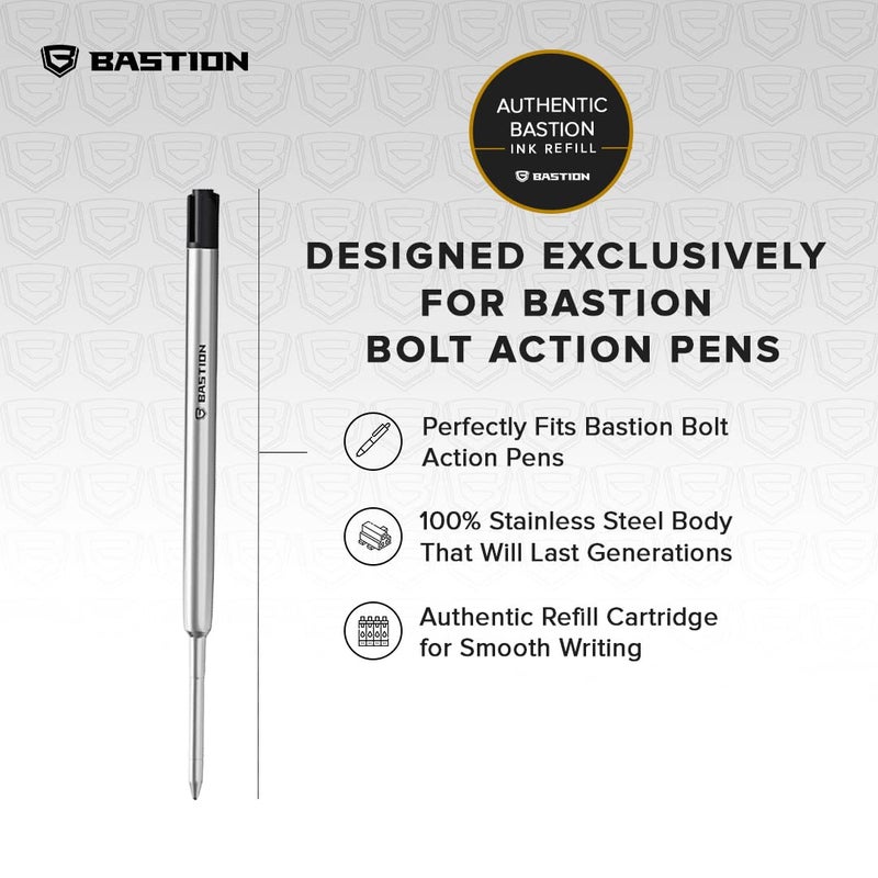 BASTIONÂ® Premium Pen Refill, Deeply Pigmented Ink for All Bastion Bolt Action Pens, Standard Ink Refill w/ 0.55mm Fine Tip for Birthday Gift - Black Gel, 1 Piece - Image 4